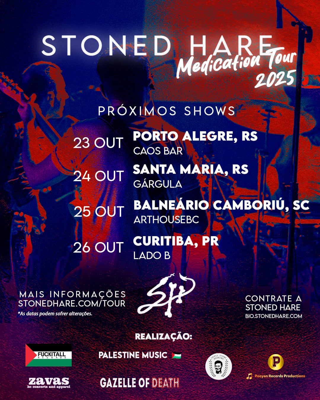 Agenda de Outubro Stoned Hare - Turnê no Sul do Brasil